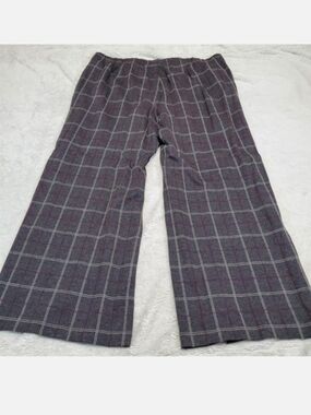 J. Jill Gray Windowpane Plaid‎ Ponte Casual Cropped Pants Plus Size Women 3x